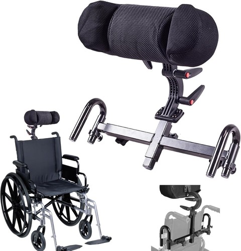 Adjustable wheelchair headrest - adjustable,