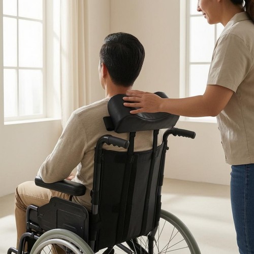 Wheelchair headrest contoured - headrest,